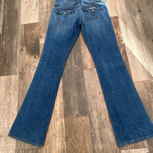 Hudson Signature Bootcut Flap Pockets Mid Rise Medium Blue Jeans Women's Size 28